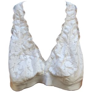 PINK White Lace Criss-cross Bralette